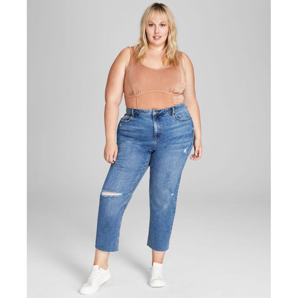 And Now This Trendy Plus Size Ripped Mom Jeans